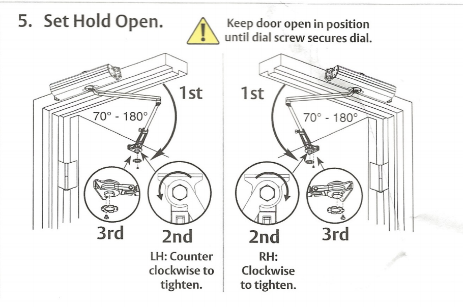Norton UNI1601H Door Closer with Hold Open Arm